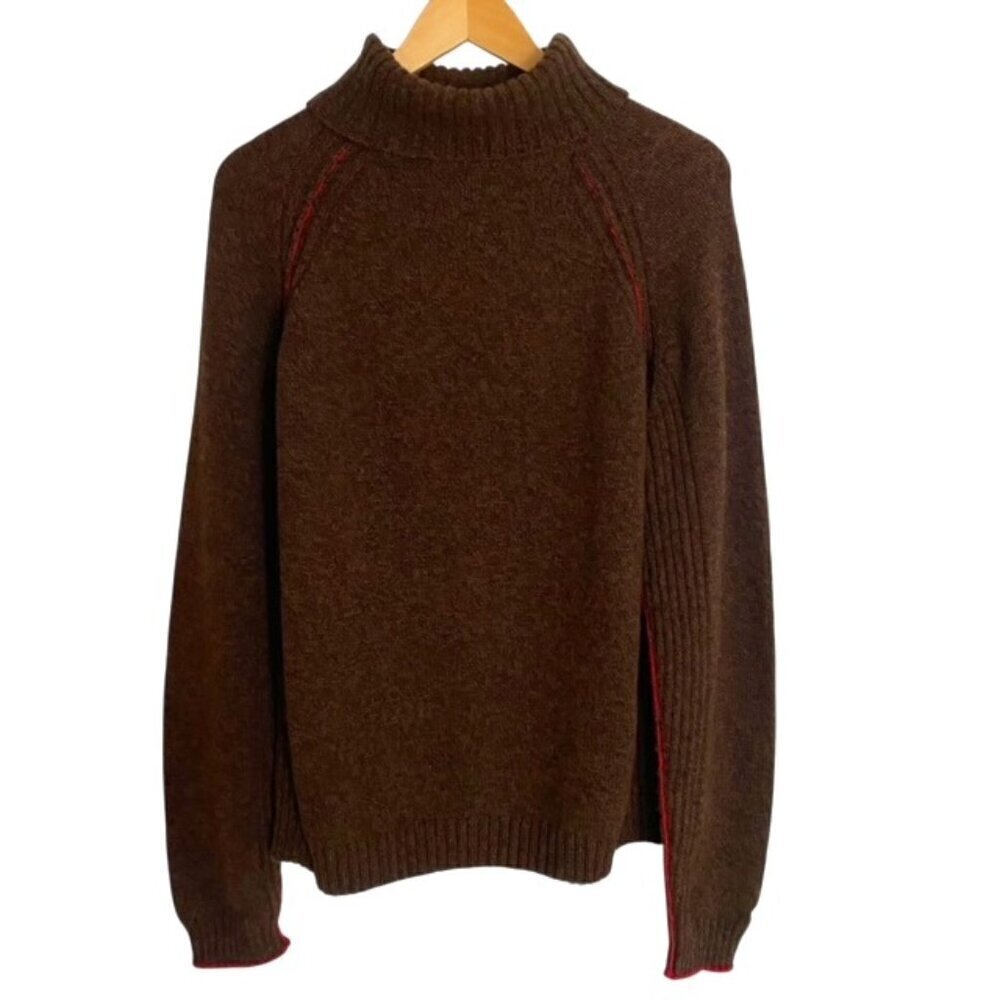 Tommy Hilfiger Brown Merino Wool Blend Turtleneck Sweater XLarge